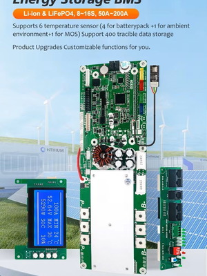 BMS 48V 16S 200A για μπαταρία LFP με οθόνη αφής πλήρες με την καλωδίωση