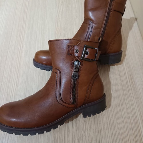 Marco Tozzi leather ankle boots like new, size 39, brown