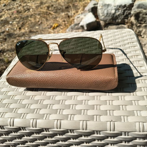 Ray-Ban Aviator Classic RB3025 sunglasses like new, green G-15 lenses