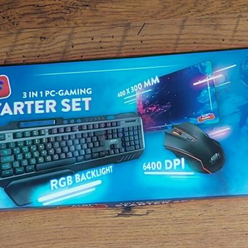 Gaming keyboard set new with metal keyboard and RGB backlight
