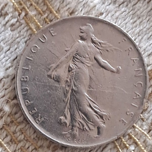 French 1 Franc Coin used, 1973
