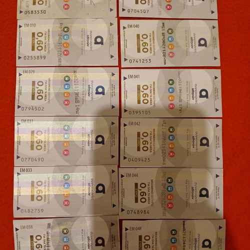 Metro and bus tickets used, pack of 12, Athens