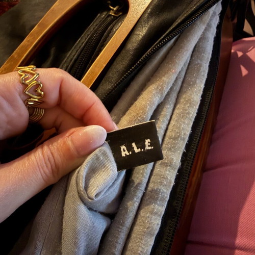 ALE leather crossbody bag with wool embroidery used