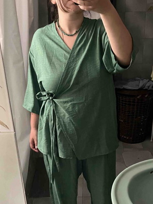 Σετ μπλούζα-παντελόνι Shein 3XL πράσινο, καινούργιο