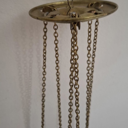 Hexagonal Hanging Lamp Fusing Glass stained glass style, like new, 60 cm