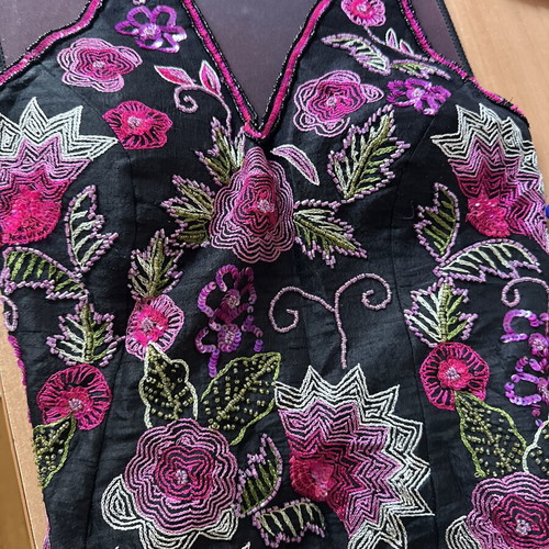 Bustier hand embroidered, like new, multicolor, size XXL