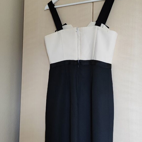 Midi dress and bolero set like new, black and white, size S