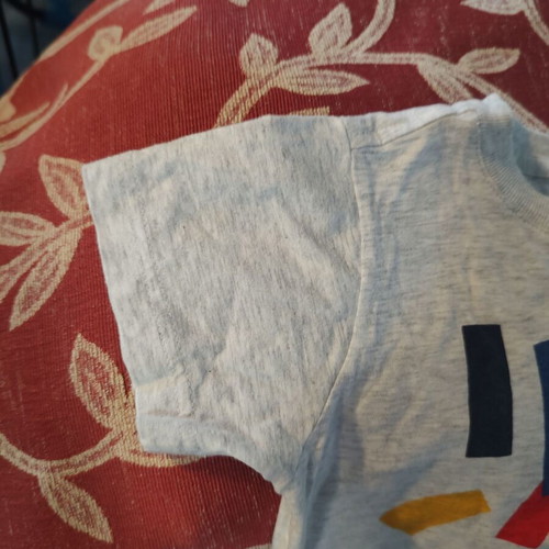 Lacoste toddler t-shirt white with colorful pattern like new, 2 years