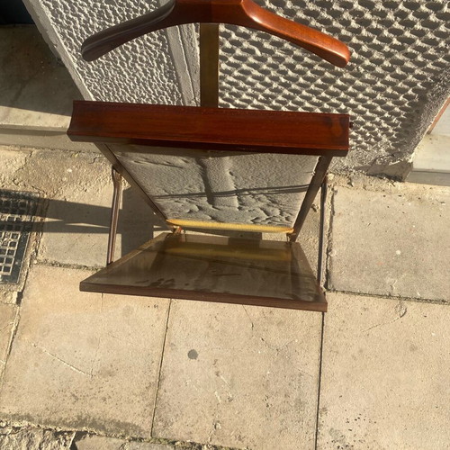 Fratelli Reguitti Clothes Stand With Trouser Press Used, Walnut Wood