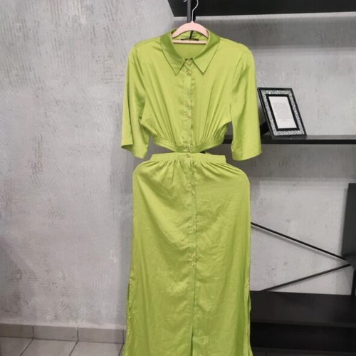Innocent Lime Satin Cut-Out Maxi Dress new with tags, size S