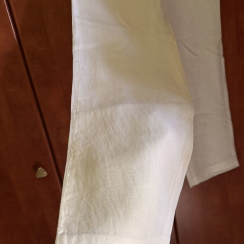 Massimo Dutti white linen pants, straight wide leg
