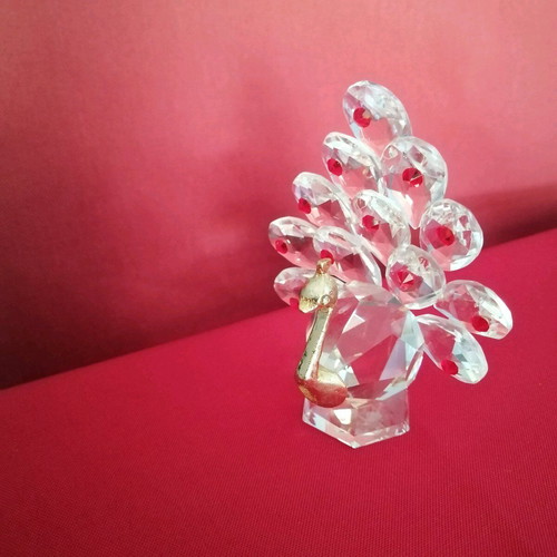 Crystal peacock new, elegant decorative with bronze