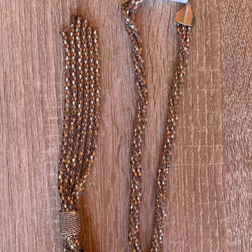 Necklace silver color with triple braid and silver beads new