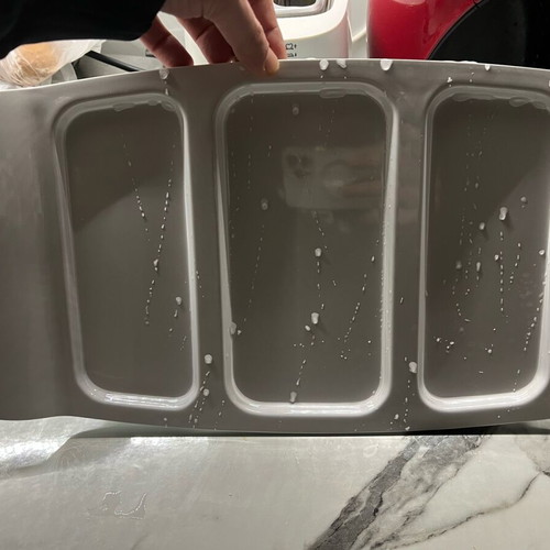 Set of 2 modern baby blue and white serving trays like new