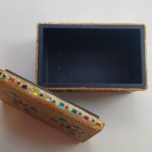 Decorative jewelry box like new, gold with colorful details