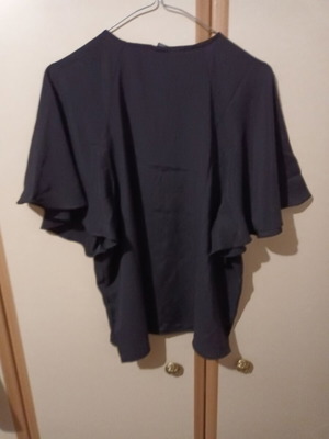 Shein Top Blouse with Button Butterfly Sleeves Size Large New