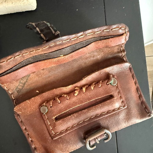 Leather tobacco pouch handmade, used