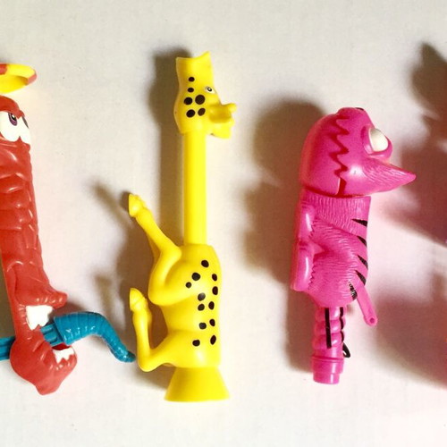 Collection of used candy and lollipop packaging from 1990s