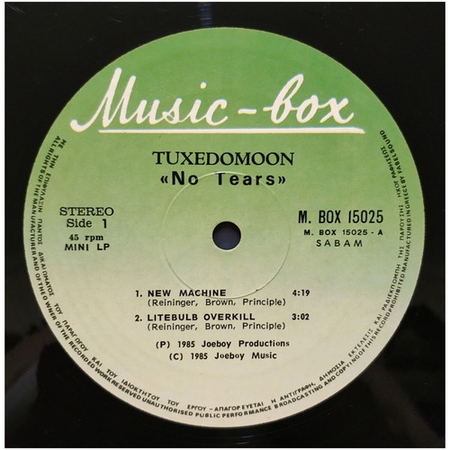 Tuxedomoon No Tears mini LP vinyl record 45 rpm 1985
