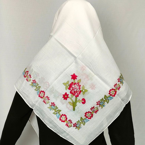 Cycladic Women's Large Scarf for Traditional Costume white MARK203 new