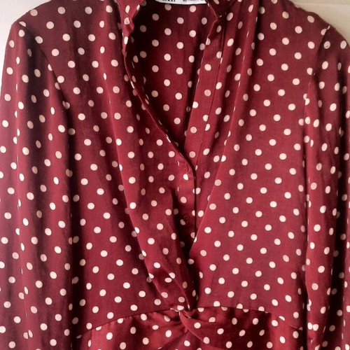 Polka Dot Mini Dress Zara used, red, size M