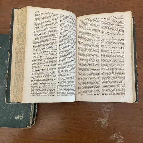 Brouckner Dizionario Geografico Portatile δύο τόμοι μεταχειρισμένοι, έκδοση 1810