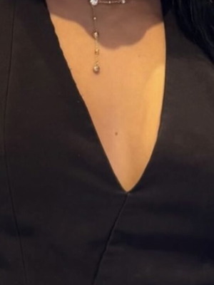 Swarovski necklace, gold color