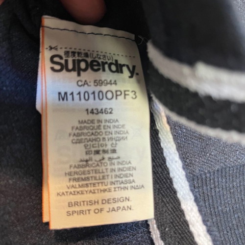 Superdry polo piqué long-sleeve men's shirt new, size L, blue
