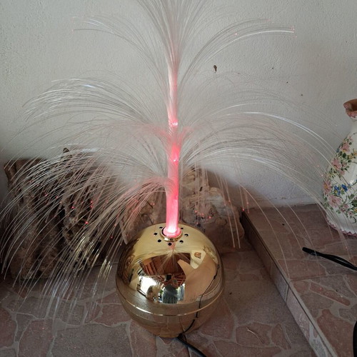 Vintage fiber optic table lamp 1970s Space Age, like new