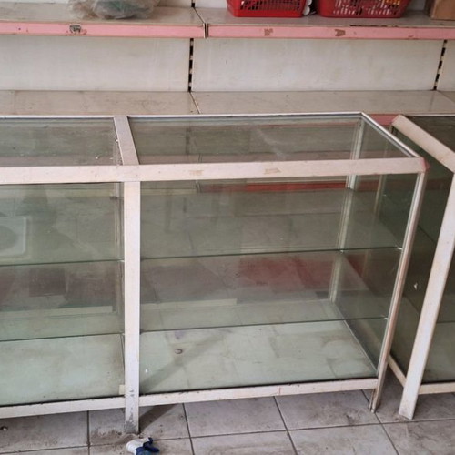 Professional shelving used with display cabinets