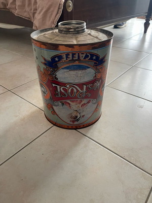 Μεταλλικό βαρελάκι καφέ Mrs Rose μεγάλο χωρίς καπάκι μεταχειρισμένο