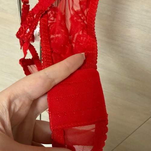 Red lace mesh body lingerie bodysuit new