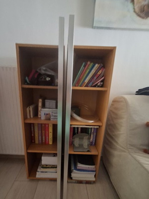 Beech wood shelves set of 2, like new, with glass doors