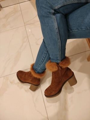 Alta Moda brown suede ankle boots used, size 37