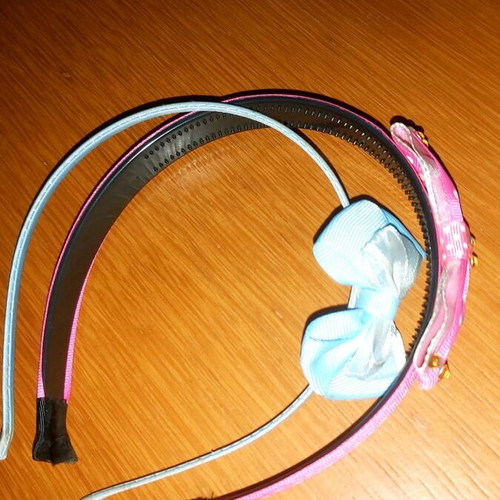 Set of two hairbands new, blue and pink