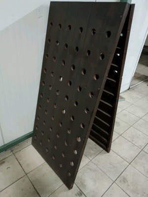 Wooden wine rack used, 120 bottle capacity