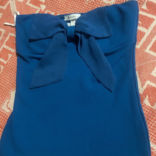 Strapless blouse, blue, size M