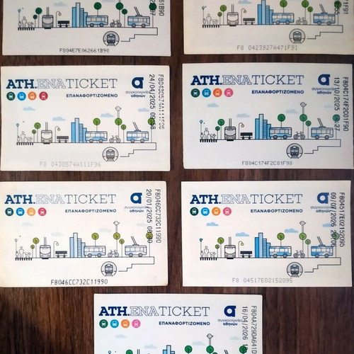Bus, Metro and Train Tickets used, 15 collectible tickets and 3 parking cards