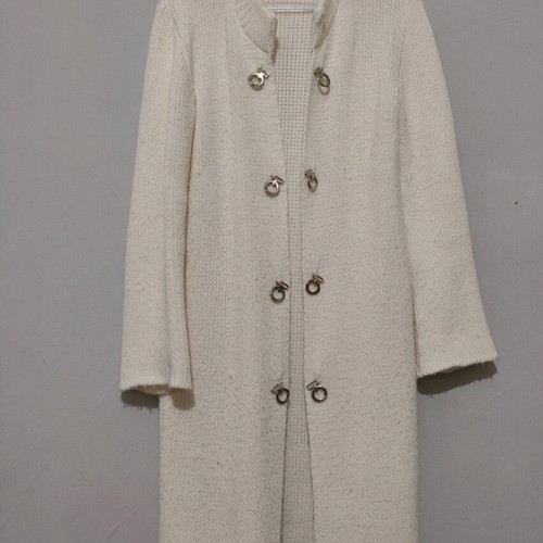 Cream wool jacket like new with silver buttons