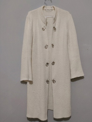 Cream wool jacket like new with silver buttons