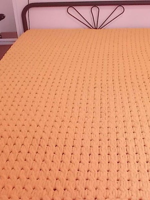 Handmade Alize Puffy half-double blanket made to order, hypoallergenic
