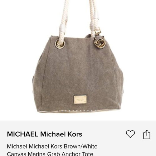 Michael Kors blue canvas shoulder bag