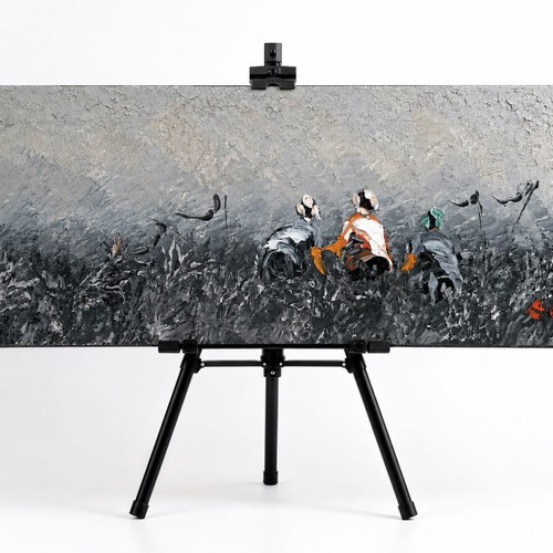 Original oil painting Before Sunrise on canvas, new, 20x50cm