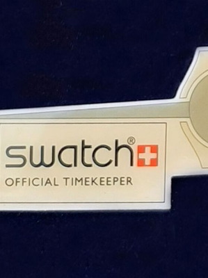 Athens 2004 Olympic Games fencing pin like new, Swatch sponsor