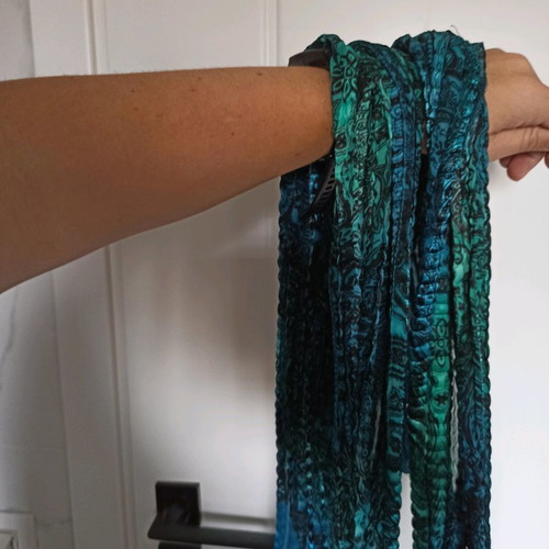 Bijou Brigitte scarf new in petrol-emerald with paisley pattern