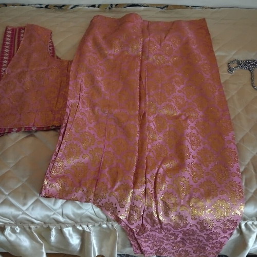 Traditional costume set of silk brocade vest and shalwar like new