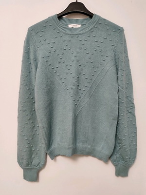 Women's sweater like new, turquoise, size M with balloon sleeves