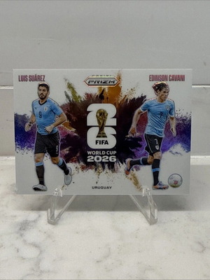 2026 Prizm FIFA World Cup Luis Suarez Edinson Cavani Color Blast Duals Uruguay card new