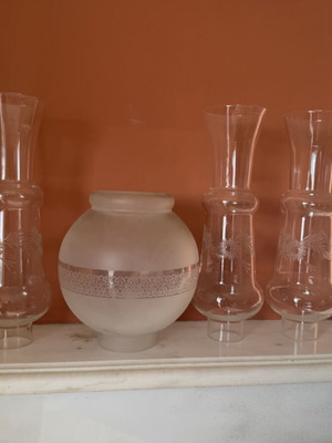 Vintage lampshades used, set of 5 for table lamps and lighting