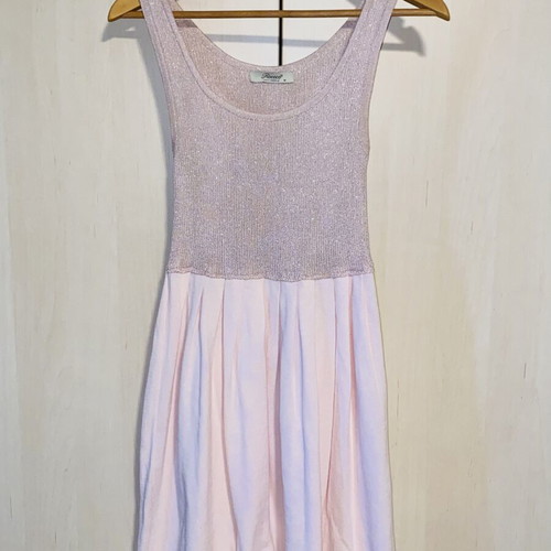 Rococo romantic sleeveless dress in soft pink, new